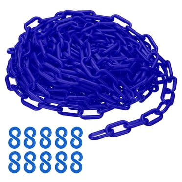 Uxcell Plastic Chain,32 FEET Safety Barrier Chain for Crowd Control, 1/4inch(6mm) Blue