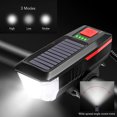 thumbnail image 4 of Amdohai Solar / USB Charging Bike Light Bicycle Bell Horn Lamp Bike Flashlight Bike Front Light USB / Solar-Powered Rechargeable Waterproof Cycling Headlight with3 Modes 5 Sounds Fits Mountain Road, 4 of 7