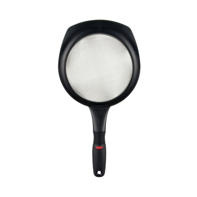 OXO OXO Softworks Sw Passoire de 8 Pouces avec Poignée Noire Antidérapante et Bol en Maille fine en Acier Inoxydable avec Grand Bord pour la Stabilité, Convient pour Égoutter les Pâtes, Blanchir les Légumes et Tamiser les Ingrédients Secs dans les Cuisines Domestiques.