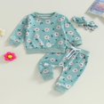 thumbnail image 2 of Baby Boys 2PCS Pants Sets Long Sleeve Round Neck Sweatshirt Tops Solid Color Pants Sets, 2 of 6