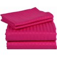 thumbnail image 1 of 600 Thread Count 100% Egyptian Cotton 4-Piece Bed Sheet Set (1 Flat, 1 Fitted Sheet, 2 Pillow Covers) 24 Inches Deep Pocket Size Stripe Pattern, 1 of 4