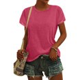 thumbnail image 3 of Hiiyo T-Shirt Femme Manches Courtes Col Rond T-Shirt Été Décontracté, Tailles P-5TG, 3 of 6