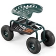 thumbnail image 1 of Outsunny Chariot de Jardin avec Plateau à Outils, Pivotement à 360° et Siège à Hauteur Réglable, 1 of 10