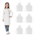 thumbnail image 1 of TOPTIE 6 Pack Kids Aprons with Pocket & Adjustable Strap, Child Chef Bib Apron for Kitchen Cooking Baking Painting-White-M, 1 of 7