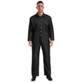 thumbnail image 1 of Runhomal Men's Long Sleeve Coveralls Dustproof Durable Button Up Work Overalls Jumpsuits Workwear Black S, 1 of 5