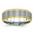 thumbnail image 1 of Bague Rainurée en Acier Inoxydable Poli Jaune IP Taille 13, 1 of 6
