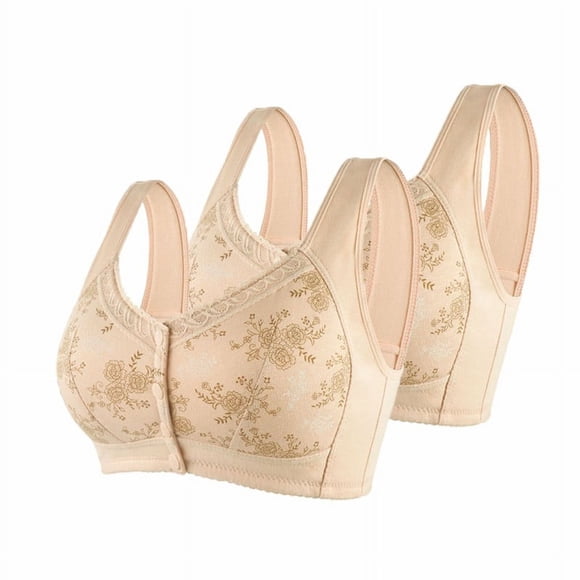 Mrat Clearance Front Closure Bras for Women Plus Size Bandeau Racerback Bras Tank Tops with Built in Bras Padded Bralettes for Women Large Breasts Front Closure Bras Lingerie Bras Beige 3XL