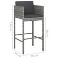 thumbnail image 4 of vidaXL Tabourets de Bar 2 Pcs avec Coussins Gris Rotin Poly, 4 of 4