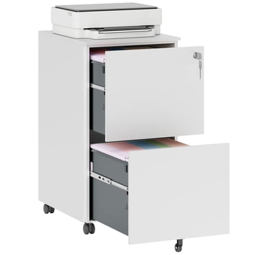 Vinsetto Steel File Cabinet with Lock Hanging Bar for Letter A4 Legal Size