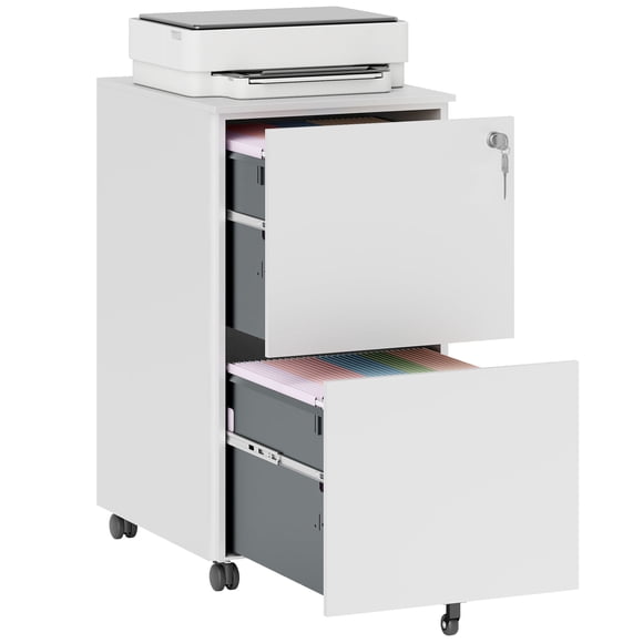 Vinsetto Classeur en Acier avec Verrou Barre de Suspension pour Format Lettre A4 Légal