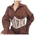 thumbnail image 1 of Women Pearl Lace Back Lace Up Tummy Control Underbust Shaper Shapewear, Suitable For Sleepwear, 1 of 7