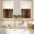 thumbnail image 2 of Leopard Pattern Window Valance,Vintage 3D Wild Animal Fur Print Home Bedroom Living Room Kitchen Decorative Valance,3 Piece Set, 2 of 5