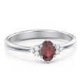 thumbnail image 1 of Birthstone Oval Ring with Shoulder Accents - Garnet (January), 1 of 5