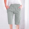 thumbnail image 2 of Timegard Womens Plus Size Shorts Elastic Waisted Drawstring Lightweight Casual Knee Length Shorts with Pockets, 2 of 5