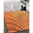 thumbnail image 3 of Ahgly Company Machine Washable Indoor Round Transitional Orange Red Orange Area Rugs, 6' Round, 3 of 7