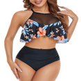 thumbnail image 4 of Women Tankinis Set Spaghetti Strap V-Neck Floral Vest  Boxer Underpants, 4 of 6