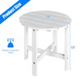 thumbnail image 2 of Gymax 2 PCS 18'' Patio Round Side End Coffee Table Wooden Slat Deck White, 2 of 10