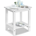 thumbnail image 1 of Outdoor Side Table, HIPS Adirondack Small Double Layer Table, Waterproof Square Outside Table, Balcony Modern End Tables for Patio, Pool, Beach, Porch, Deck, Indoor or Outdoor Use, White, 1 of 7