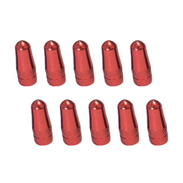 10 Pieces Bike Tire Caps Dustproof Air Caps Replacement Air Cover Protective Fittings Aluminum Alloy Solid Color Rim Stem Covers for Replacement Red