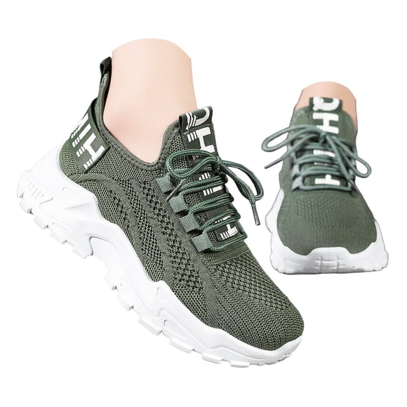Fsqjgq Platform Sneakers Casual Running Shoes for Women Mesh Lace Up Walking Shoes Outdoor Gym Sports Sneaker