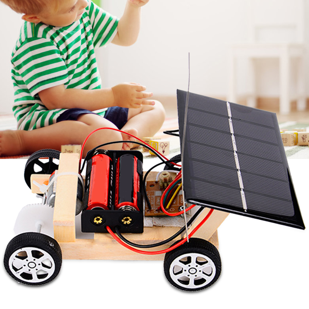 DIY Assembled RC Car, Portable DIY Solar Remote Control Car, For Kids Educational RC Toys