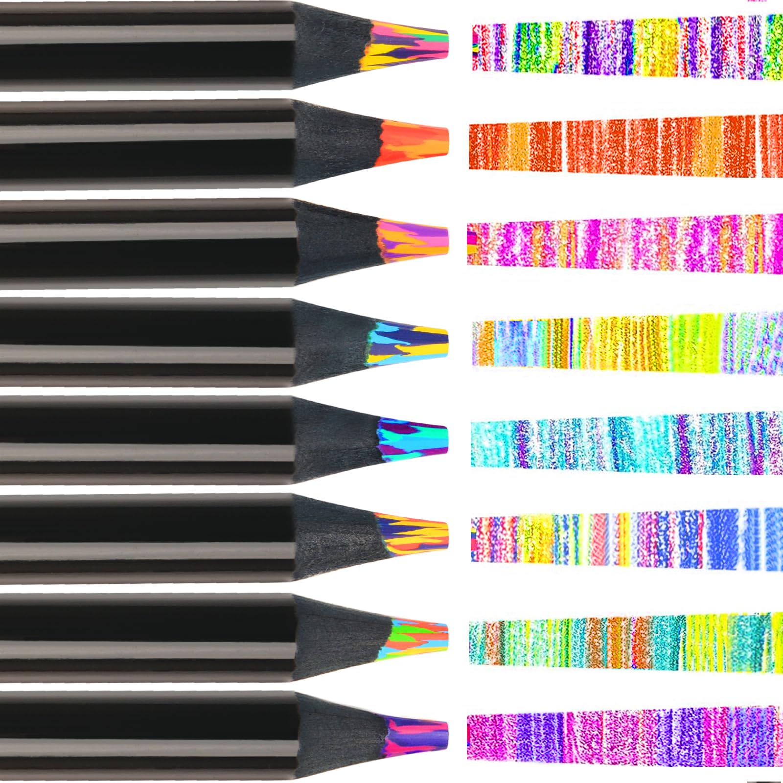 Lot de 12 crayons de couleur arc-en-ciel Jumbo,Crayon Multicolore,crayons de couleur Jumbo pour enfants, crayons multicolores, set de crayons de bois pour le croquis, le dessin, le coloriage