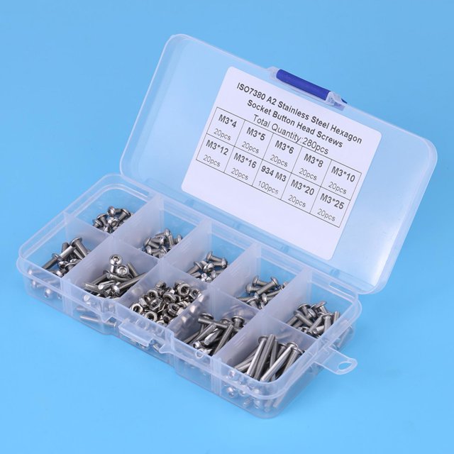 Screws, Screw Set, Socket Screws Set Screw Assortment Kit 280Pcs For Home Machinery Industry Office Appliance Furniture
