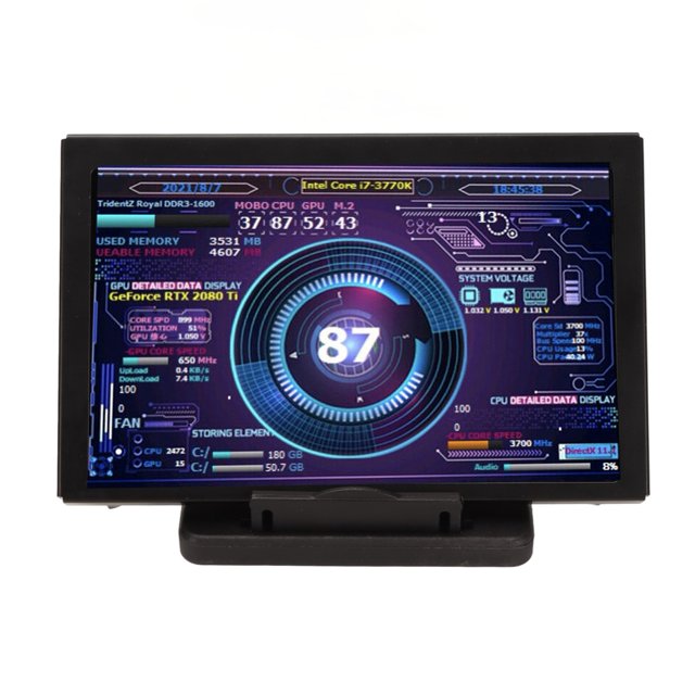 Moniteur de Température d'Ordinateur, Écran de Capteur PC Réglable 5 Pouces IPS pour Linux