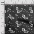 thumbnail image 2 of oneOone Tissu Polyester Spandex Gris Floral Rétro Matériel de Robe Tissu Imprimé Tissu au Mètre 56 Pouces de Large, 2 of 5