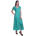 thumbnail image 4 of Moomaya Robe Longue Maxi pour Femmes à Manches Courtes, Robe Formelle/décontractée avec Poches P-TTG, 4 of 6