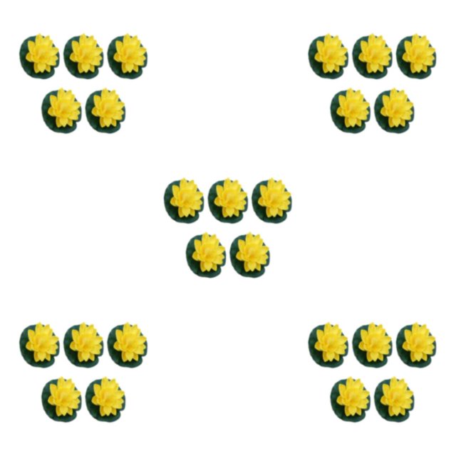 Wweixi 5pcs/set Artificial Lotus Realistic Appearance Easy To Clean Long-lasting yellow 5Set