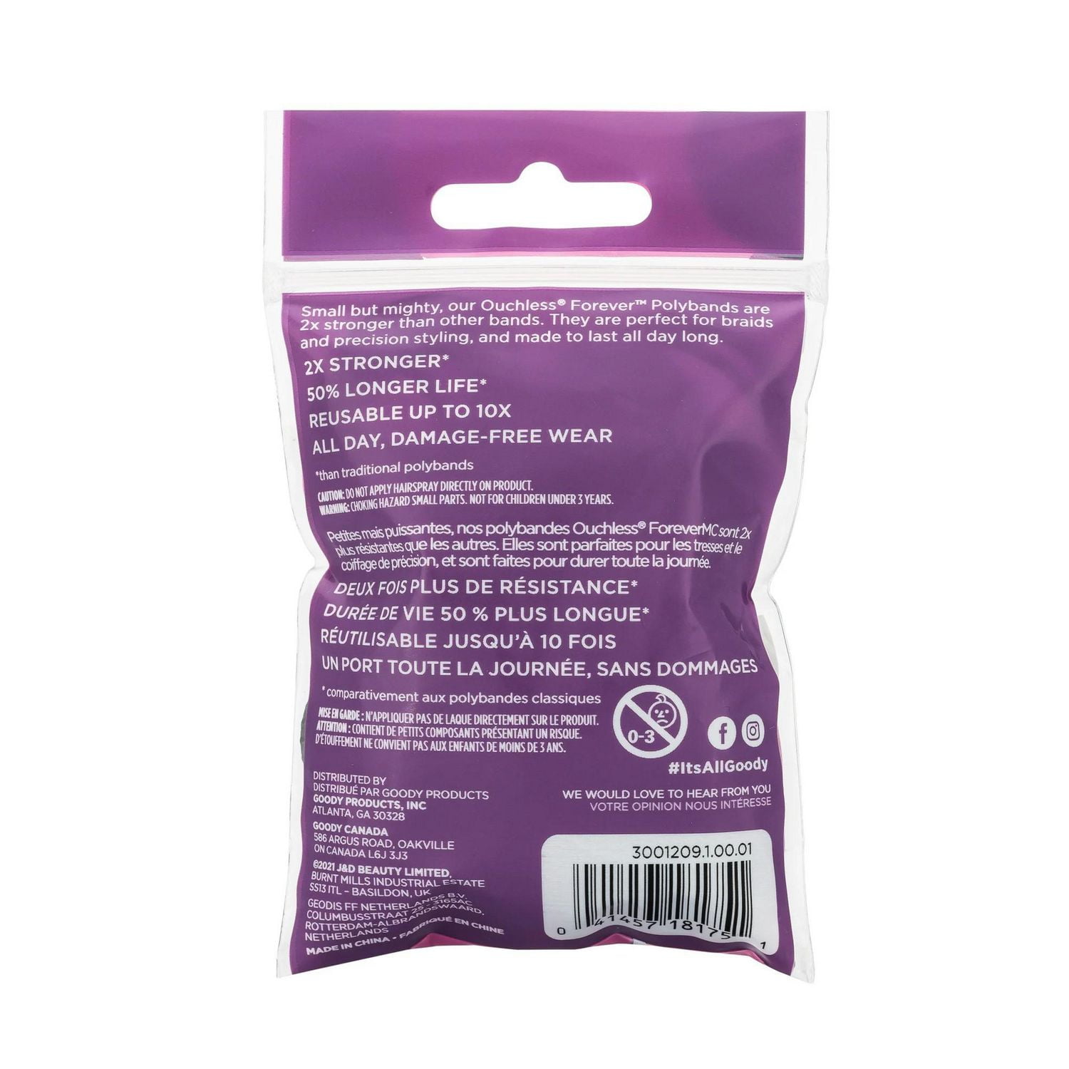 Bandelettes de polyéthylène noires sans aspérités Goody - 150 CT