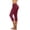 Wine, variant on Summer Savings Clearance! PEZHADA Women's Knee Length Capri Leggings for Casual Summer Yoga Workout Exercise Black