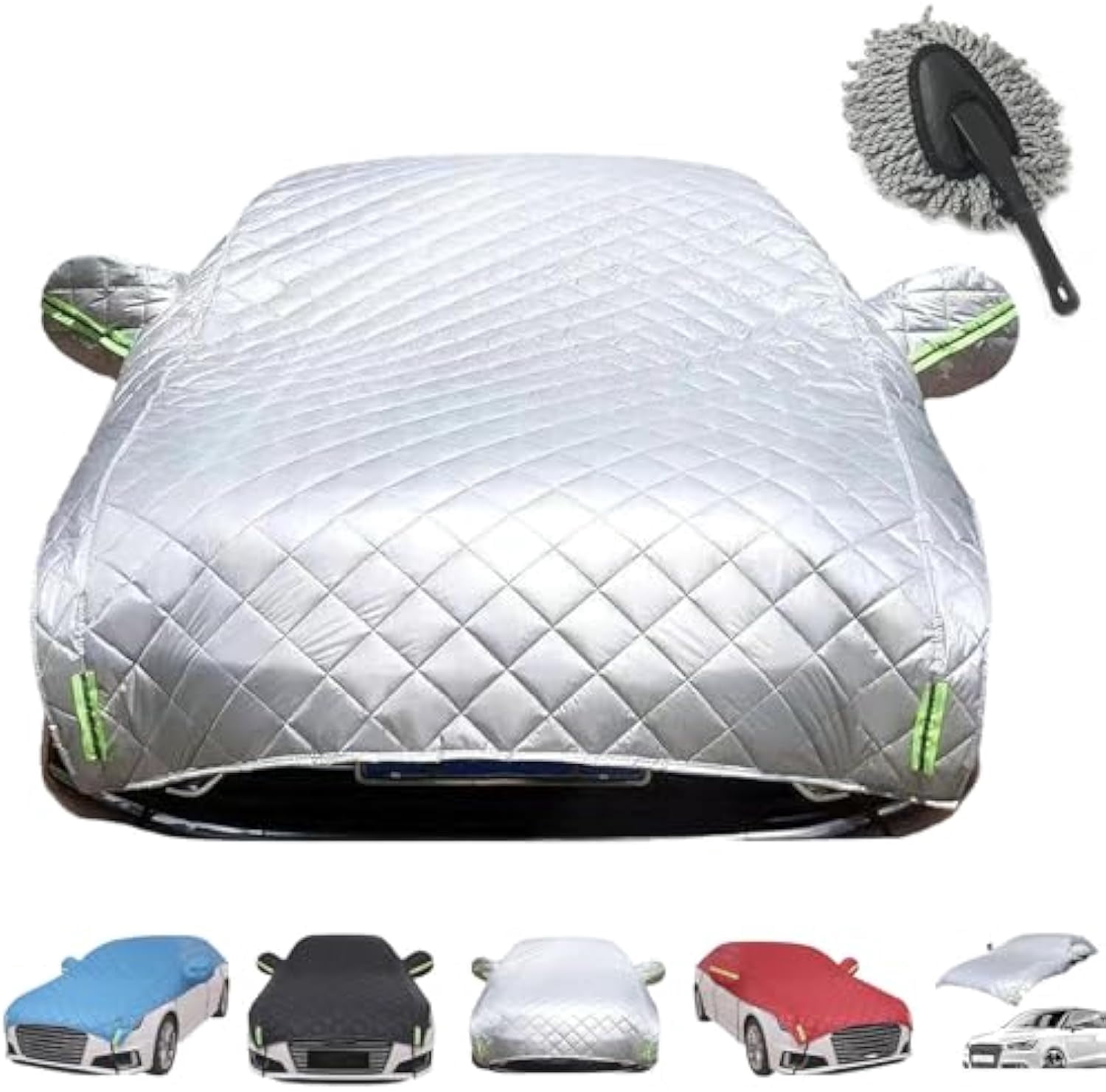Hail Protector Car Cover, Car Blanket for Hail, 2025 Upgraded Hail Car Cover, Car Cover Hail Protection Padded, Car Cover Waterproof All Weather for Sedan/SUV/MPV/Hatchback (Silver, Hatchback)