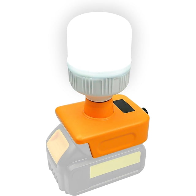 Lampe de Travail LED Portable 12 W Compatible avec Batterie Dewalt 20 V, Projecteur LED 1300 Lm avec Adaptateur Convertisseur pour Camping, Urgence, Réparation de Voiture, Entrepôt et Éclairage de Chantier