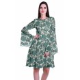 thumbnail image 1 of Moomaya Robe d'Été Fluide à Manches Longues Imprimée pour Femmes, Longueur Genou, Évasée, 1 of 6