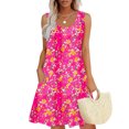 thumbnail image 1 of Ovzne Robes pour Femmes Robe d'Été Femmes Décontractée Ample Robe d'Été Imprimée Sans Manches Col en V Ensemble Haut/chemise Robe de Printemps Imprimée Liquidation, 1 of 6
