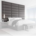 thumbnail image 3 of Vant 30 x 11.5 Inch Upholstered Wall Panel, Leather Gray Pewter (4 Pack), 3 of 8