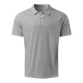 thumbnail image 3 of BOBOGOJP Polos de Golf pour Hommes à Évacuation de l'Humidité à Séchage Rapide Chemise de Golf de Performance Coupe Régulière Imprimé Mode Polo à Manches Courtes (Gris,3TG), 3 of 5