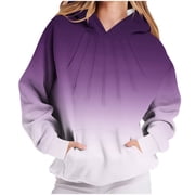 Lmnyox Women's Fashion Sweatshirts Baggy Casual Long Sleeve Hoodies with Pocket Trendy Print Hooded Pullover