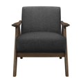 thumbnail image 1 of Pemberly Row Mid-Century Fabric Upholstered Accent Chair in Dark Gray, 1 of 7