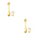 thumbnail image 1 of Maytalsory Stainless Steel Multifunctional Spork Integrated Meal Tableware Kitchen Gadgets for Outdoor Camping Picnic Gold 2Set, 1 of 6