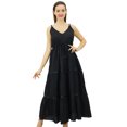 thumbnail image 1 of Bimba Women's Sundress Long Maxi Drawstring Waist Spaghetti Strap Dresses, 1 of 8