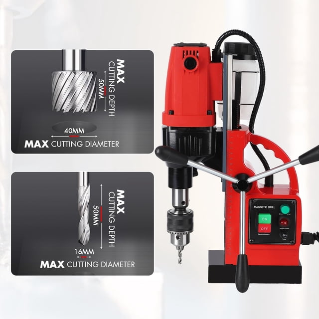 AKDSteel Powerful Magnetic Drill Press, Portable Electric Drilling Machine For Metal Surfaces, Suitable For Industrial And Home Use