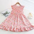thumbnail image 1 of LOVZFMLL Girls' Summer Solid Color Short Sleeve Round-Neck Mesh Princess Dress For Kids, 1 of 3