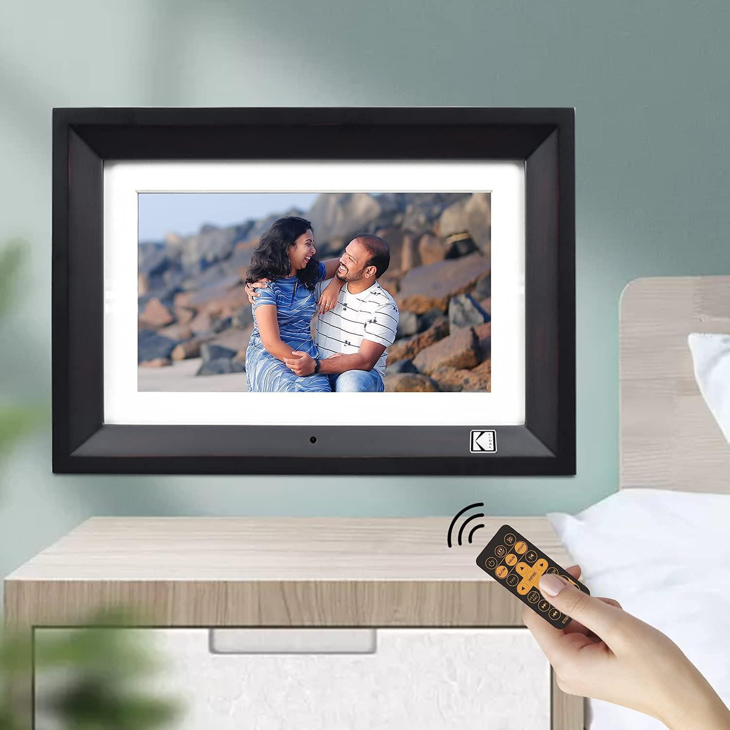 KODAK RDPF-1020V Cadre photo numérique 10,1 pouces IPS, 800 x 1280, cadre en bois 8 Go, noir