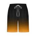 thumbnail image 4 of RKSTN Mens Swim Trunks Gradient Print Novel Extra Plus Size Elastic Waistband Drawstring Comfortable Summer Beach Breathable Vacation Shorts with Pockets, 4 of 4
