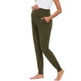 thumbnail image 2 of Maternity Womens Solid Color Casual Pants Stretchy Comfortable Lounge Pants, 2 of 7