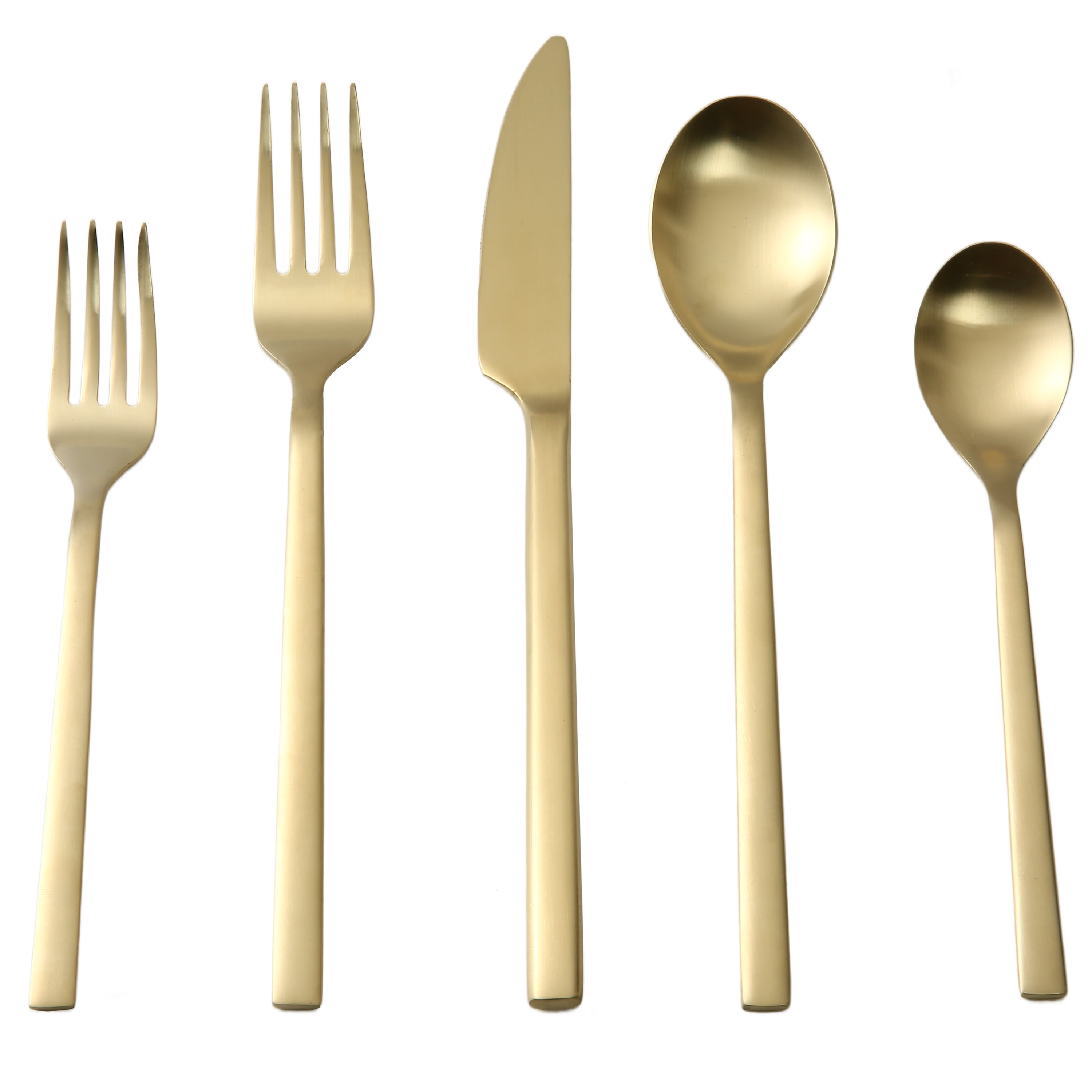 Better Homes & Gardens 20-Piece Holden Stainless Steel Flatware Set, Gold, Service for 4