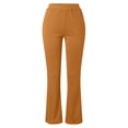 thumbnail image 4 of LSLJS Pantalon Évasé Ajusté pour Femme, Mode Décontractée, Tempérament, Couleur Unie, Tricoté, Micro-Tiré, 4 of 5